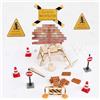 AKSXU Set di accessori per gnomi, 21 pezzi, in miniatura, per porta gnomo, decorazione natalizia, gnomo, per cantiere, set con set di barriere, piloni, set di attrezzi