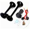 YIYIDA Tromba per auto Tromba d'aria 150DB Car Horn Tromba per corno Altoparlante per auto nero Zinco cromato Corno a doppio tubo pompa d'aria Tromba per camion Air Horn per 24V moto camion treno ecc