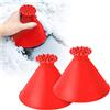 JNNJ 2 Pezzi Round Raschietto per Ghiaccio Auto, Portable Cone-Shaped Multifunzionale Plastica Snow Remover, Raschietto per Parabrezza per Auto a Forma di Cono, per Pulire Ghiaccio Neve(Rosso)