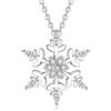 EUDORA Harmony Ball Collana con Fiocco di Neve in Argento Sterling S925 per Donna Con Zirconi Cubici Bianchi, Ciondolo a Forma di Fiocco di Neve Gioiello per Invernali Regalo Romantico Originale, 18