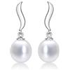 Diamond Treats Orecchini di Perle in Argento Sterling 925 - Pendenti d'Acqua Dolce per Donna e Ragazza, Orecchini a Lobo Con Perle di Coltura