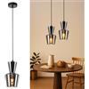 ZMH Lampada da tavolo da pranzo a sospensione soggiorno - 1 fiamma lampada da tavolo da pranzo E27 vetro camera da letto lampada da sala da pranzo vintage grigio fumo per la cucina (senza lampadina)