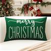 Artscope 1 Pezzi Merry Christmas Federe Cuscini di Natale Cuscino Decorativo in Lino Natalizi per la Decorazione Domestica Soggiorno Camera da Letto Divano 30x50cm (Verde Bianco)