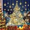 decalmile Adesivi per Finestra Grande Albero di Natale Dorato Decalcomanie per Finestre Babbo Natale Fiocco di Neve Non Adesiva Adesivi Anti-Collisione Finestra Vetro Porte Cucina