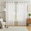 Deconovo Tende Trasparenti in Voile Ricamate per Soggiorno Moderne con Occhielli 140x290cm Arancione 2 Pannelli