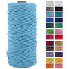 JeogYong Corda di Cotone Naturale Macrame, 4 Fili di Spesso Filato Corda di Macrame per Arazzi, Appendini per Piante, Artigianato Fai da Te, Decorazioni, Confezioni Regalo 3mm x 100m (Cielo blu)