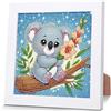 luckyarina Koalas Diamond Painting per bambini con cornice - Diamont Art Quadro Koala, Animali Diamond Painting per bambini a partire dai 4 6 8 10 anni come regalo per decorazione della casa (18 x 18