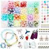 PH PandaHall 500PCS 6-6.5mm Perline Vetro con Perle di Vetro Crackle Perline Colorate Rotonde per Gioielli Fai da Te, 6-6.5x5.5-6mm, Foro: 1mm, Circa 50pcs / compartimento, 500pcs / Scatola