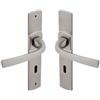 Vachette Muze - Set di maniglie per porta su piccola piastra - Versione Cle L porta cucina/soggiorno, interasse 165 mm - Sistema di posa facile - in Zamak resistente - Finitura platino- Garanzia 10