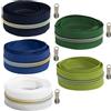 Aerzetix - Kit di Cerniera Lampo a Spirale 5x1 m N°5 - Colore Bianco Blu Blu Scuro Verde Lime + 15 cursori N°5 Non bloccabile in Metallo - Cucito merceria Sartoria