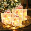 Fancysky Scatole Regalo Illuminate di Natale, Scatole Regalo Illuminate Natalizie con Timer e Telecomando,Decori Natalizi,Decorazioni Luminose per Albero Natale e San Valentino (Cuori Glitterati)
