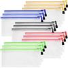 DAJMAIEZ 15 Pezzi A6 Borse di File, Cartelle Documenti Ufficio, Cartelline Plastica, Sacchetto di Zip Impermeabile Mesh Documento, Cerniera Busta Porta Documenti per Uffici Cosmetici Viaggio