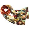 Prettystern Donna 160cm Sciarpa Arte Colorata Di Seta Lunga Foulard in Seta Pura D'arte Festa Della Mamma Natale Regalo Idee Rosso P709