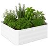 Relaxdays Fioriera Rialzata in Ferro Zincato, Aiuola per Il Giardino, Piante, Fiori, Erbe, HxLxP: 30x90x90 cm, Bianco
