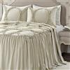 Lush Decor Lush Décor Riviera Gonna con volant Copriletto Neutro Vintage Chic Stile Fattoria Leggero Set 3 Pezzi King, Poliestere
