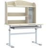 AIYAPLAY Scrivania per bambini, regolabile in altezza con piano inclinabile, 80 x 51 x 108,5-130,5 cm, Legno naturale | Aosom Italy