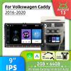 Barlckxs Per VW Volkswagen Caddy 2016-2020 9 "Schermo Wireless Carplay Autoradio Android Auto Multimedia 2 Din Radio GPS Stereo di Navigazione