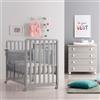 Azzurra Design Lettino Trasformabile Glam Uno X 9 GRIGIO Con Piumone Grigio Stelle e Materasso