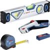 Bosch Professional Set di Utensili Professionali da 13 pz. (incl. Livella a Bolla da 25cm, Metro a Nastro da 5m, Coltello Universale con Lama Estraibile e Set di Lame da 10 pz.