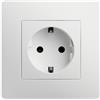 DEBFLEX - Caly - Presa elettrica 2P+T Schuko - Presa a muro tipo F - Plastica + Supporto in metallo - Installazione a incasso - Bianco - 74,5 x 74,5 x 39,5 mm