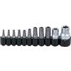 BGS 786 | Serie di inserti | attacco esagono esterno 6,3 mm (1/4) / 10 mm (3/8) | profilo a T (per Torx) con alesatura | 11 pz.