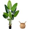 SEHAUSEU Pianta Artificiale Uccello del Paradiso 160 cm, Palma Tropicale Artificiale con 10 Foglie, Piante Artificiali in Vaso per Decorazione Interni Esterni, Soggiorno, Ufficio, Giardino, Regalo