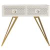 Arti&Mestieri consolle mayfair grande Bianco marmo e oro trasparente in Ferro, ferro e resina per i pomelli 100x35x80h