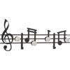 Arti&Mestieri Appendiabiti in ferro da parete con note musicali Musica Nero