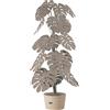 Arti&Mestieri Lampada da terra moderna Monstera grande Verde Salvia