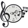 Arti&Mestieri Orologio da parete di design con chiave e note musicali Musica Bianco e Nero