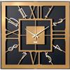 Arti&Mestieri orologio da muro di design tauro Nero e oro laccato in Ferro 50x50cmh