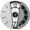 Arti&Mestieri Orologio da parete di design composto Metamorphosi Nero, bianco marmo e alluminio
