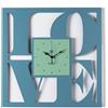 Arti&Mestieri orologio da parete di design love Blu oltremare/verde acqua in Ferro 50x50h cm