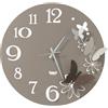 Arti&Mestieri Orologio da parete particolare Butterfly Flowers piccolo Sabbia e bronzo