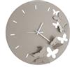 Arti&Mestieri orologio da parete minimal con farfalle butterfly spring Beige in Ferro 40cmdidiametro
