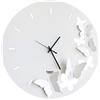 Arti&Mestieri orologio da parete minimal con farfalle butterfly spring Bianco in Ferro 40cmdidiametro