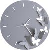 Arti&Mestieri orologio da parete minimal con farfalle butterfly spring Fango in Ferro 40cmdidiametro