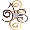 Arti&Mestieri orologio da parete sinuoso filomena Bronzo e Oro in Ferro 80x93mh