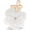 Arti&Mestieri orologio farfallina decorato Bianco in Ferro 13x17cmh