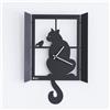 Arti&Mestieri Orologio a pendolo moderno Gatto alla Finestra Nero
