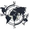 Arti&Mestieri Orologio di design da parete Planisfero grande Avorio e nero