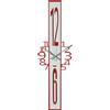 Arti&Mestieri orologio jody Rosso e bianco marmo in Ferro 23x75cmh