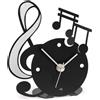 Arti&Mestieri orologio musica decorato Nero in Ferro 13,5x15,5cmh