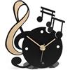 Arti&Mestieri orologio musica decorato Nero in Ferro 13,5x15,5cmh