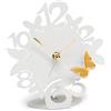Arti&Mestieri orologio sciame farfalline decorato Bianco in Ferro e polimetilmetacrilato 14x15cmh