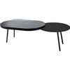Arti&Mestieri tavolino packtop grande Nero ,base nera ,finitura Wengè in Ferro e MDF impiallacciato wengè 120x50x35Hcm