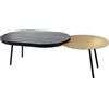 Arti&Mestieri tavolino packtop grande Oro laccato ,base nera ,finitura Wengè in Ferro e MDF impiallacciato wengè 120x50x35Hcm