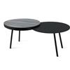 Arti&Mestieri tavolino packtop piccolo Nero ,base nera ,finitura Wengè in Ferro e MDF impiallacciato wengè 90x50x35Hcm