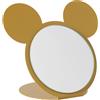Arti&Mestieri specchio da tavolo di design mouse Ocra in Ferro, vetro per lo specchio 26x17x21h cm