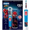 Braun Oral-B Vitality Pro Kids Spiderman Spazzolino Elettrico Rotante-Oscillante con Testina Rotonda